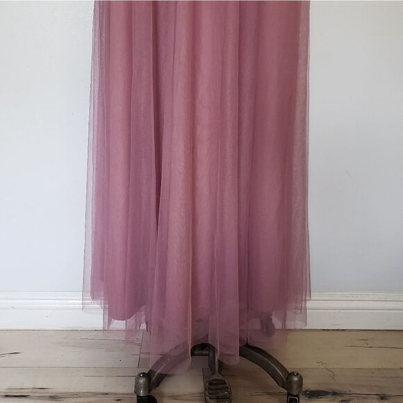 EVER PRETTY 7369 purple orchid spaghetti straps v neck tulle maxi dress 12 - Picture 3 of 13